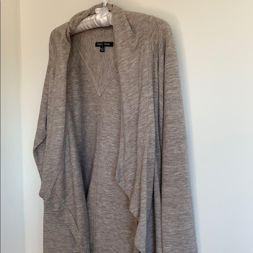 Sweet Rain Bianca Heathered Drape Front Cardigan - Picture 7 of 8